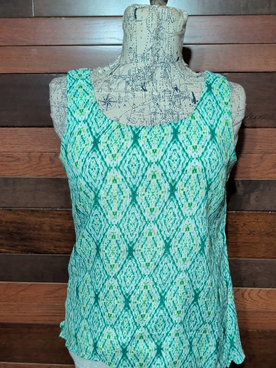 AB Studio Green Patterned Sleeveless Camisole - Picture 4 of 10